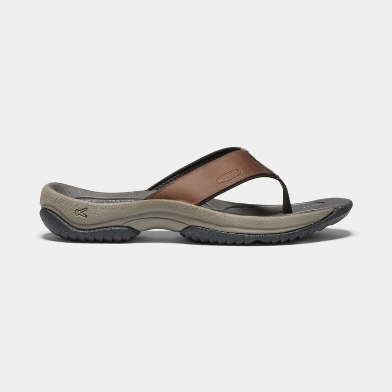 Chanclas Keen Kona Flip Premium Para Hombre Marrom/Grises - Sandalias Keen Mexico (583972-FPH)